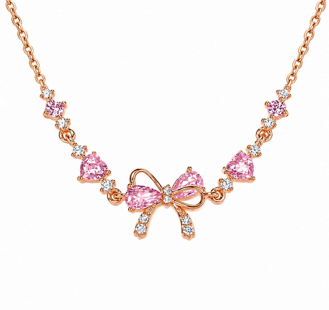 Ribbon Stone Bracelet- Rose Gold