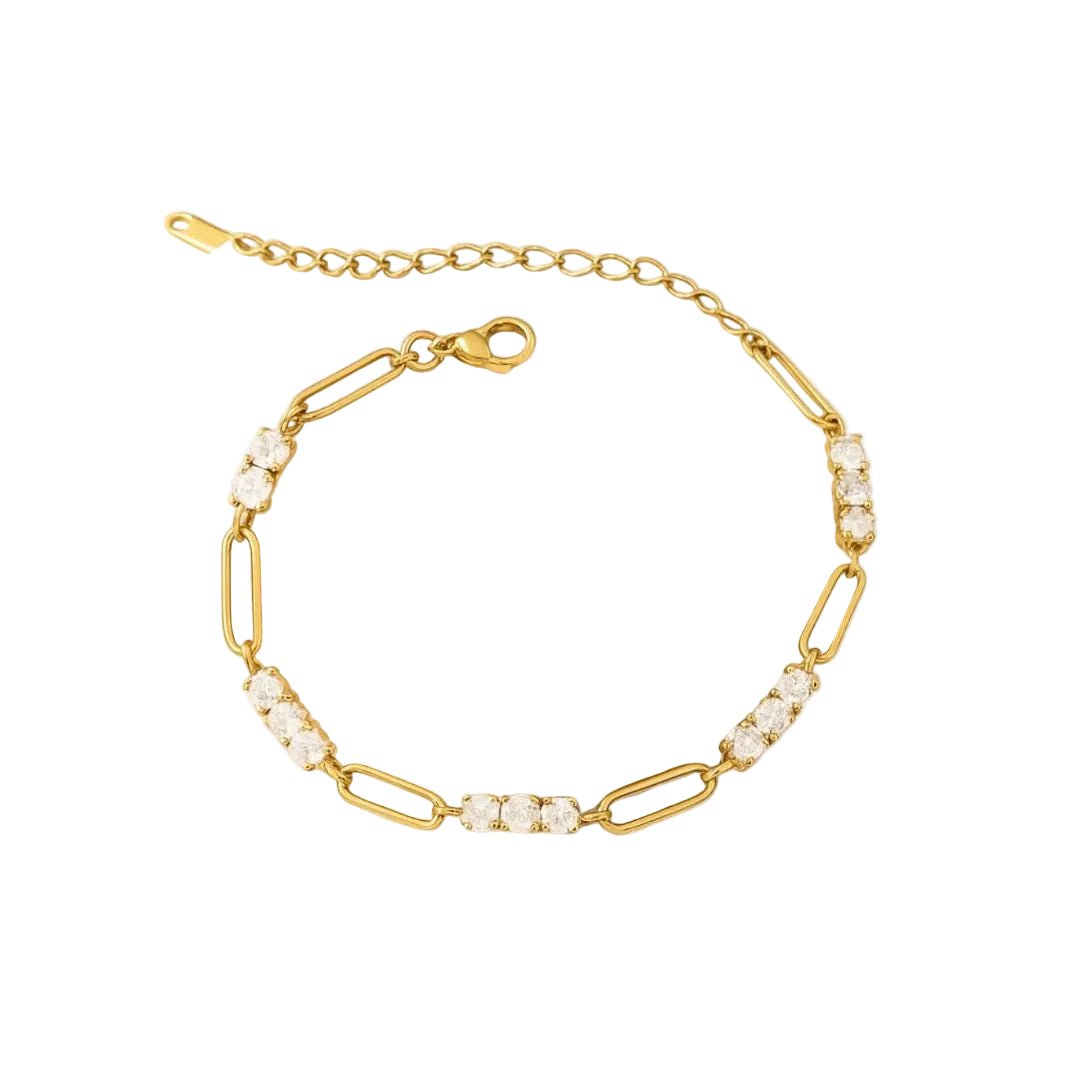 Paperclip Stone Bracelet