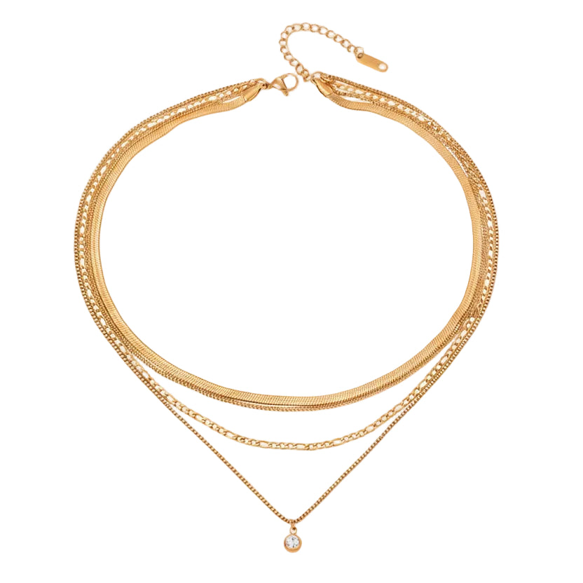 Layered Snake Chain Pendant Necklace
