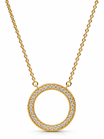 Pavé Circle Pendant Necklace