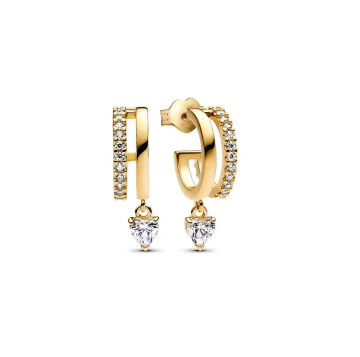 Pavé Zircon Drop Huggie Earrings