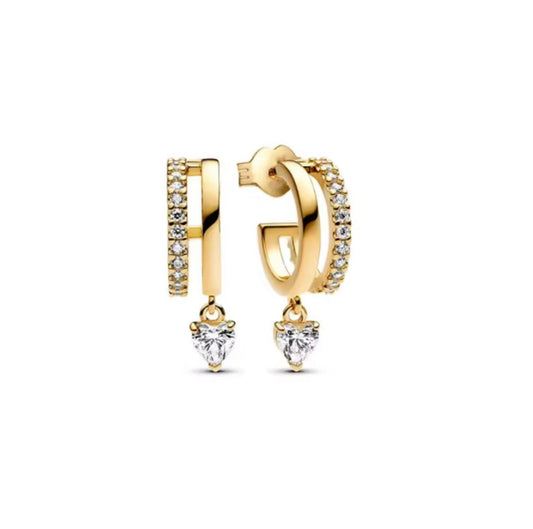 Pavé Zircon Drop Huggie Earrings