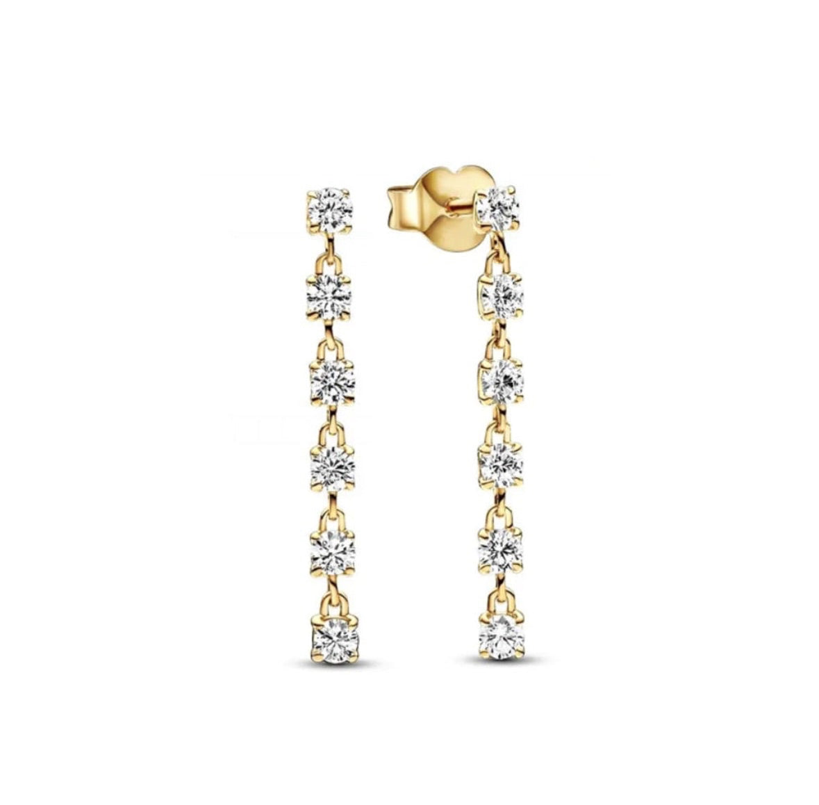 Linear Zircon Drop Earrings