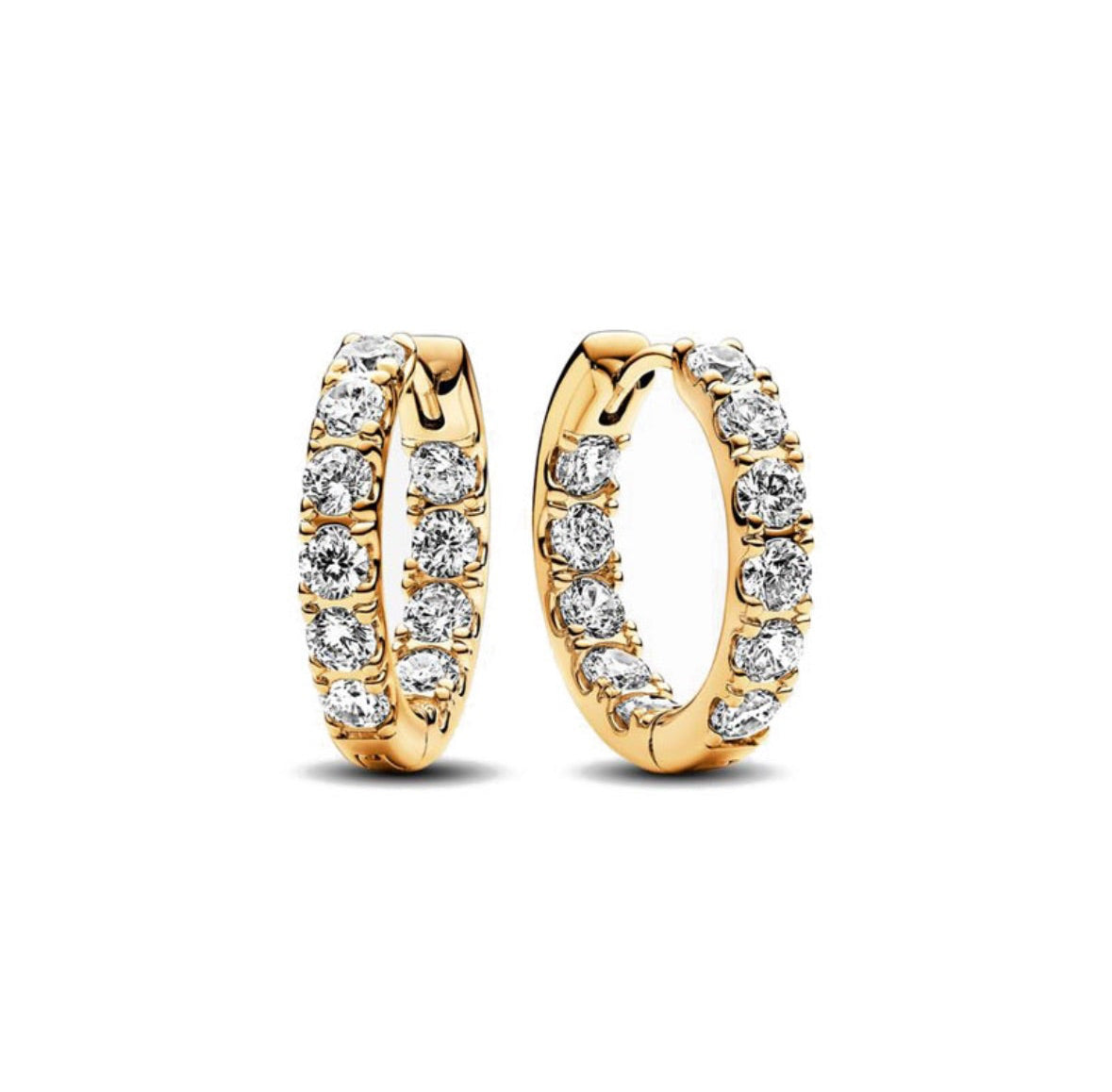 Pavé Crystal Zircon Huggie Earrings