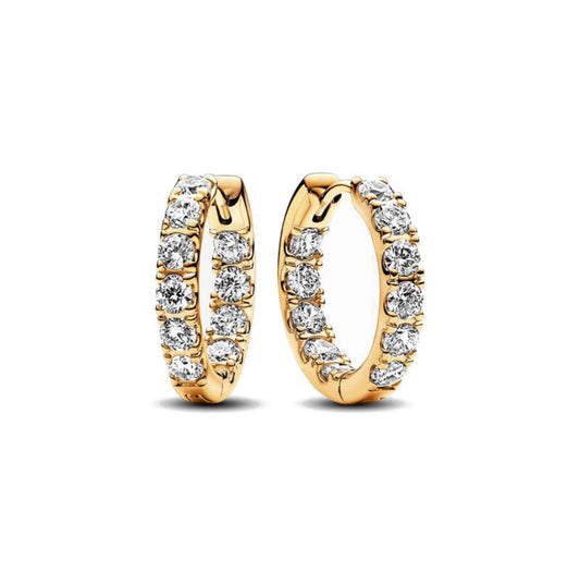 Pavé Crystal Zircon Huggie Earrings