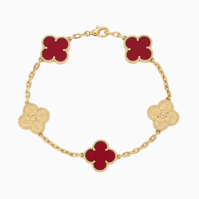 Red Sakura Motif Bracelet