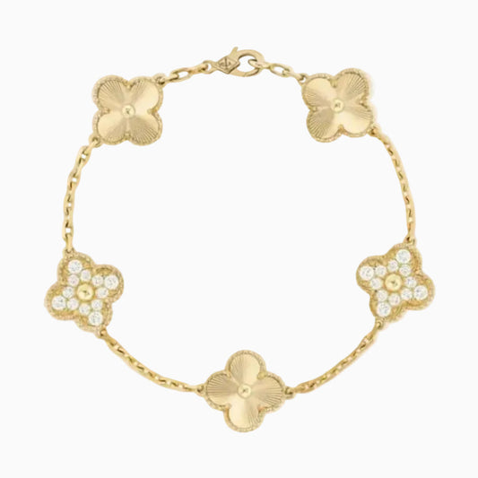 Gold Sakura Motif Bracelet