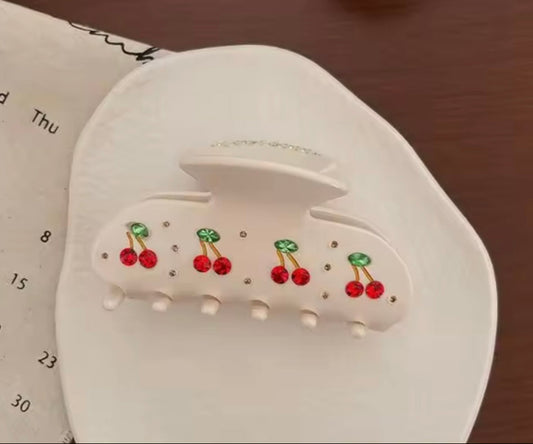 White Cherry Claw Clip